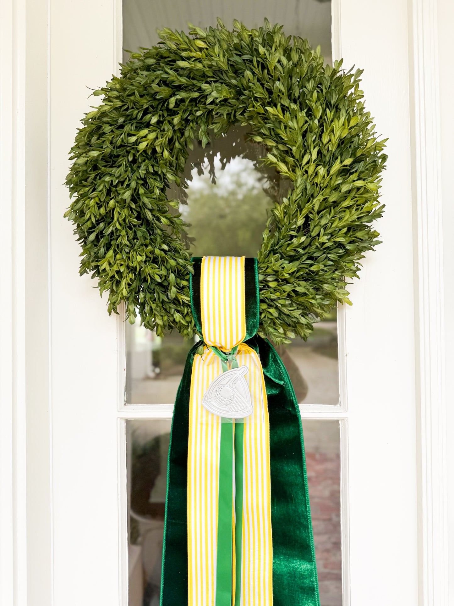 Augusta Stripe Garden Tea Leaf Wreath
