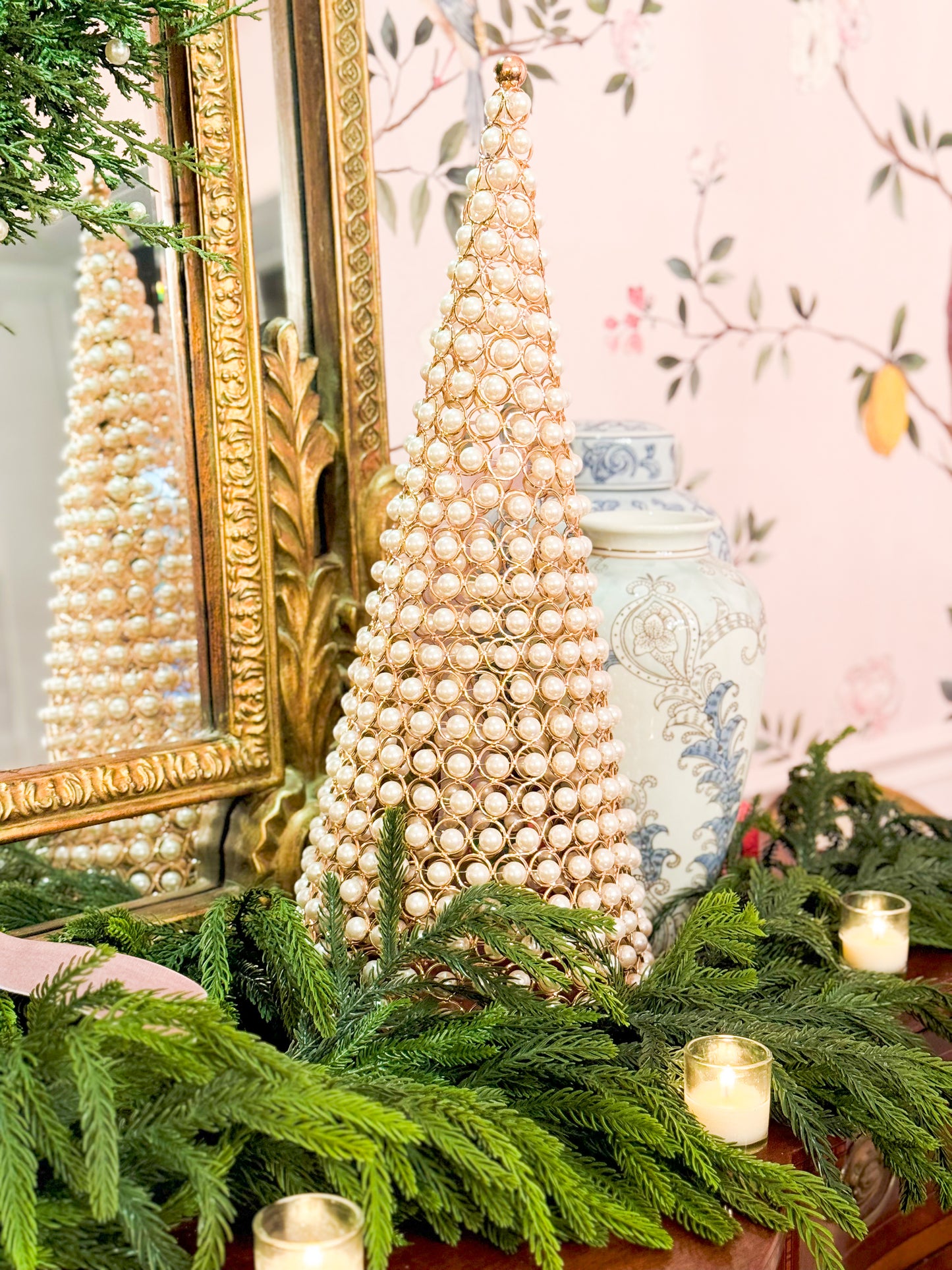 Pearl And Gold Trees Set Of Two