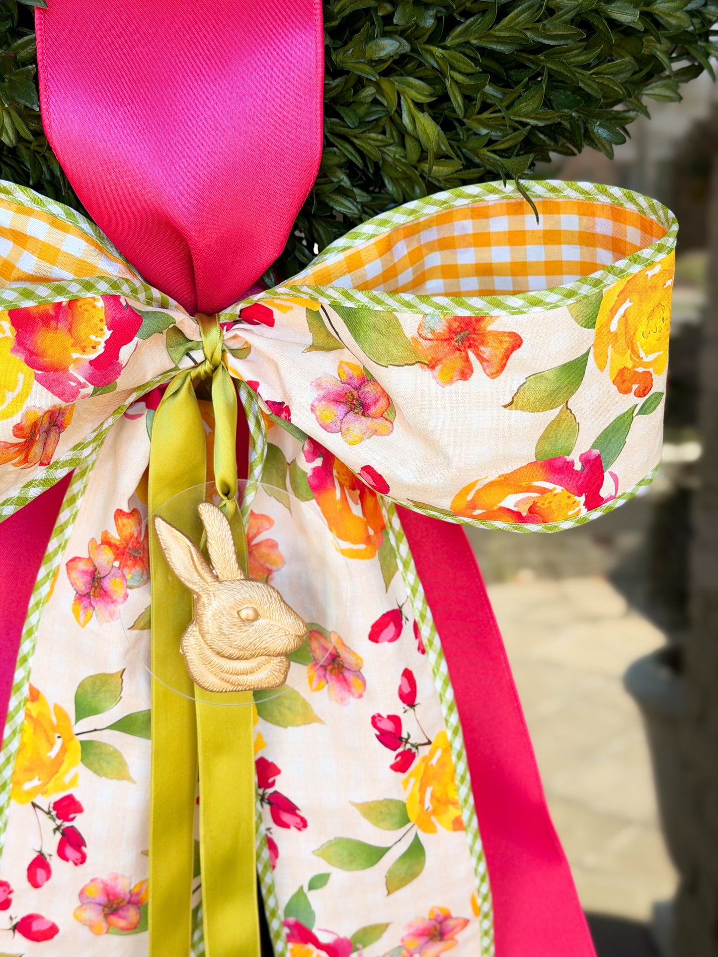 Golden Garden Bunny Wreath