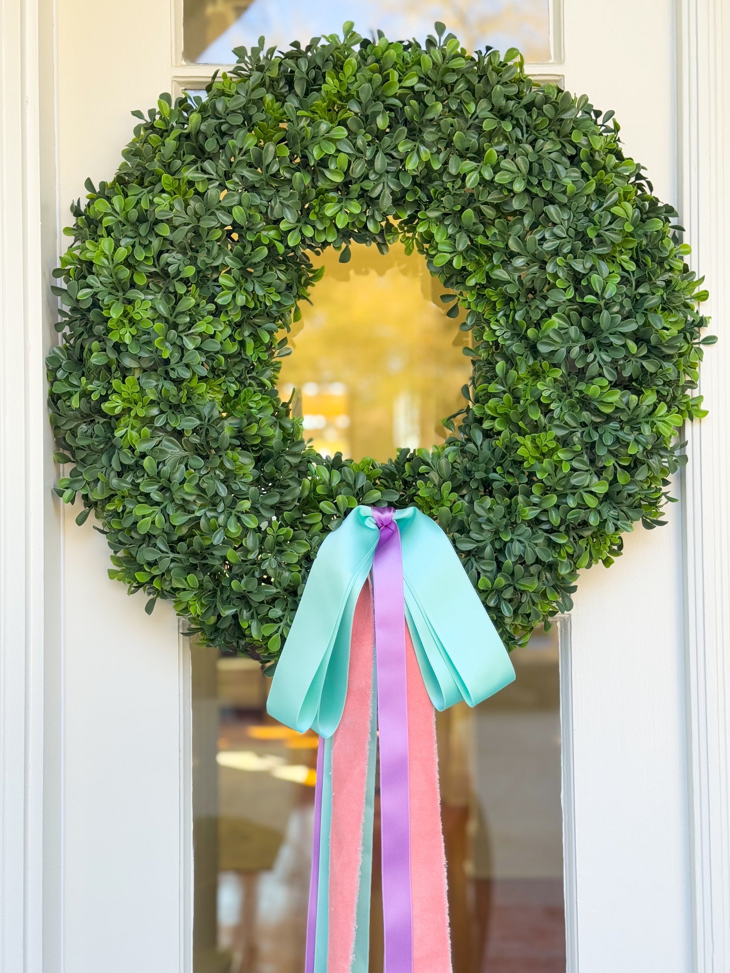 Blissful Bow Boxwood Wreath