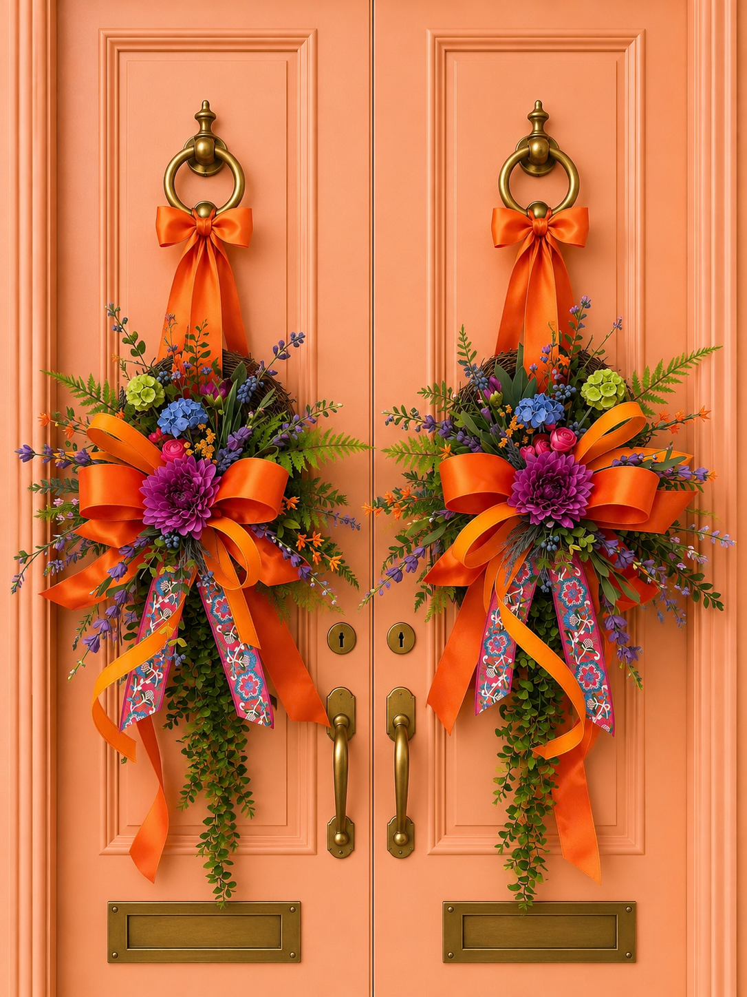 Orange Blossom Petite Grapevine Wreath Set