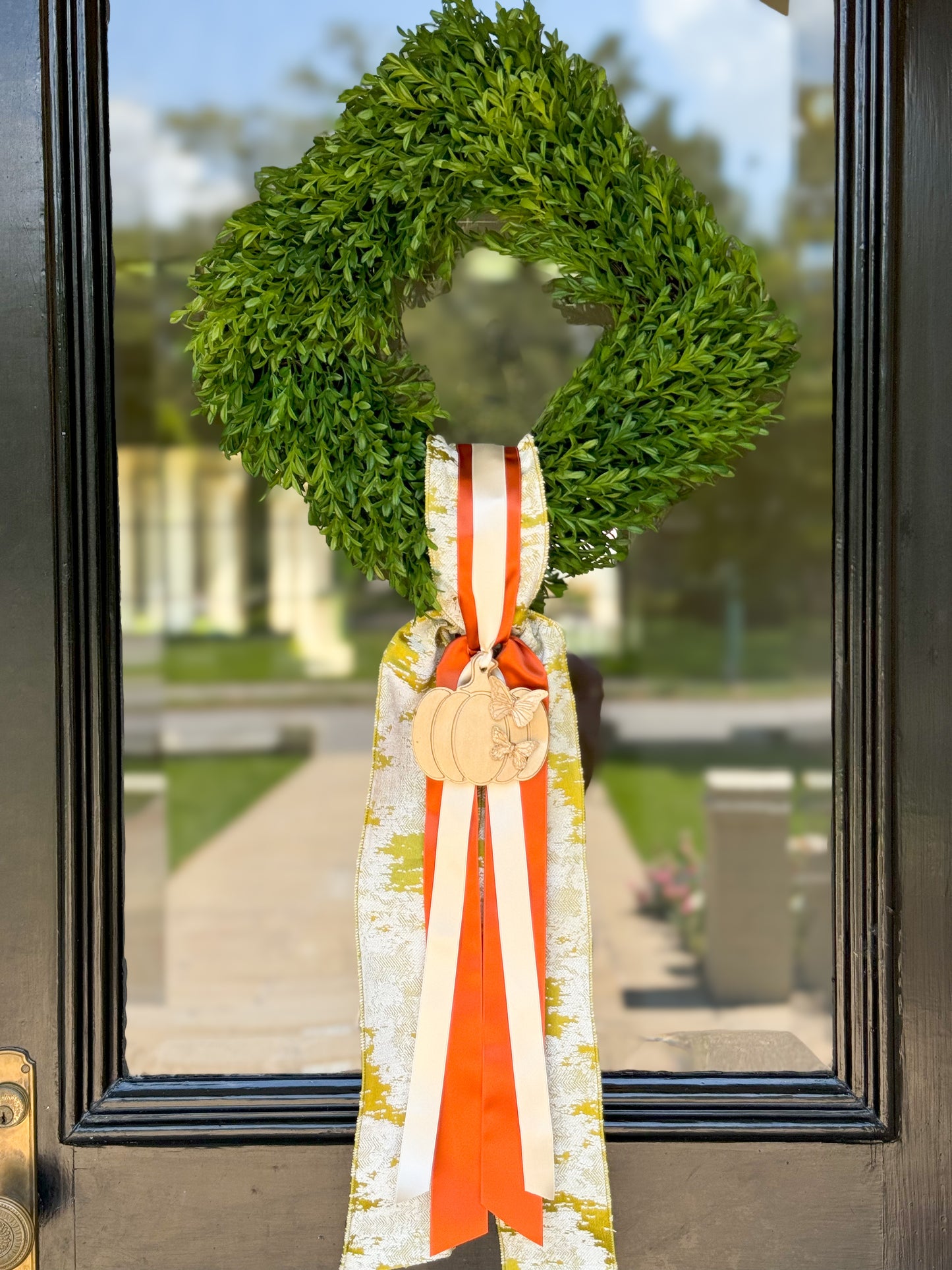 Le Papillon Pumpkin Wreath And Sash