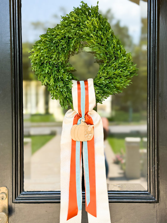 Le Papillon Pumpkin Wreath And Sash