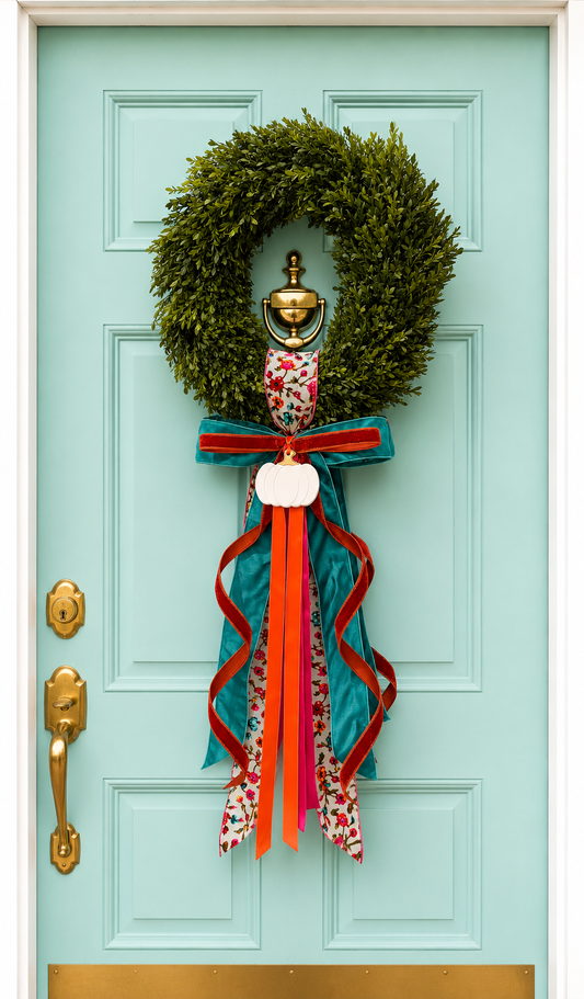 The Teal Blooms Tea Leaf Wreath