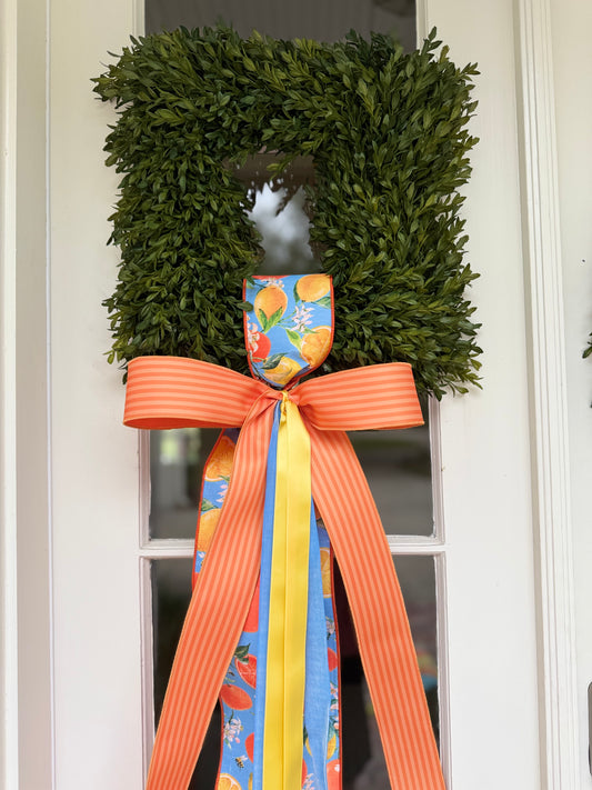 Orange Blossom Garden Tea Leaf Wreath