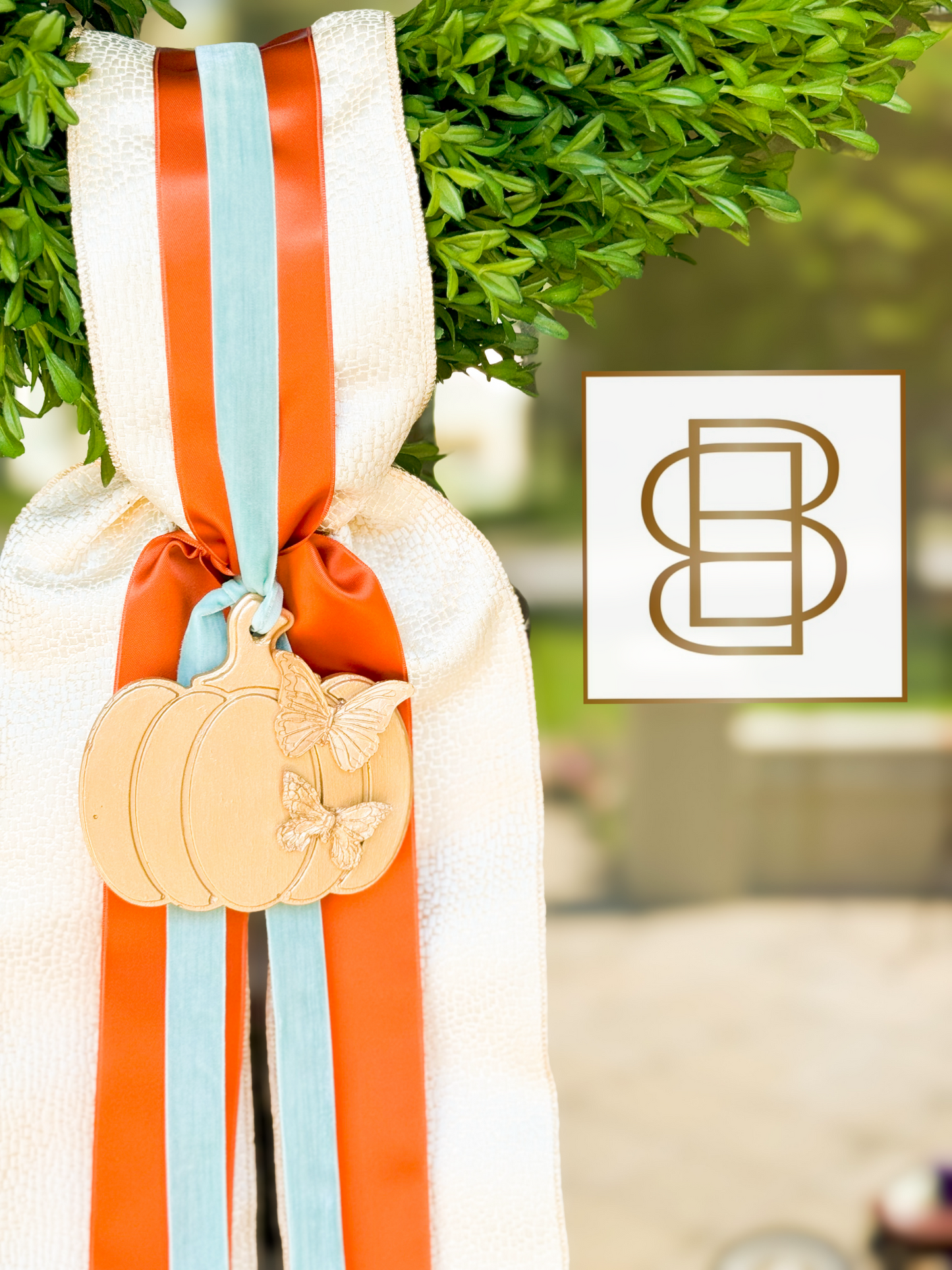 Le Papillon Pumpkin Wreath And Sash