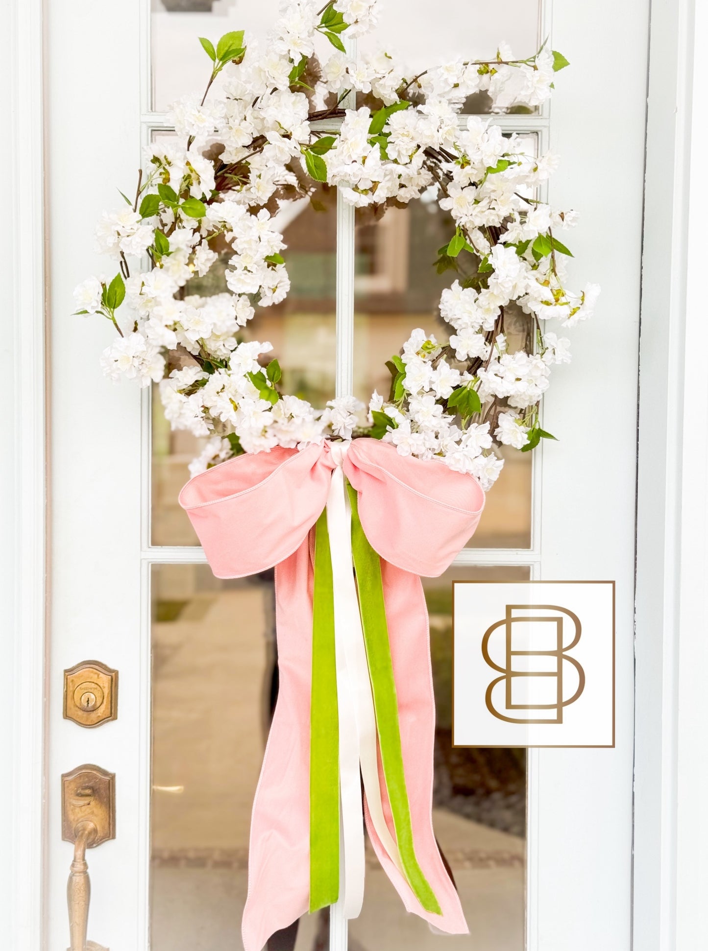 Blissful Bow Egg Cherry Blossom Wreath