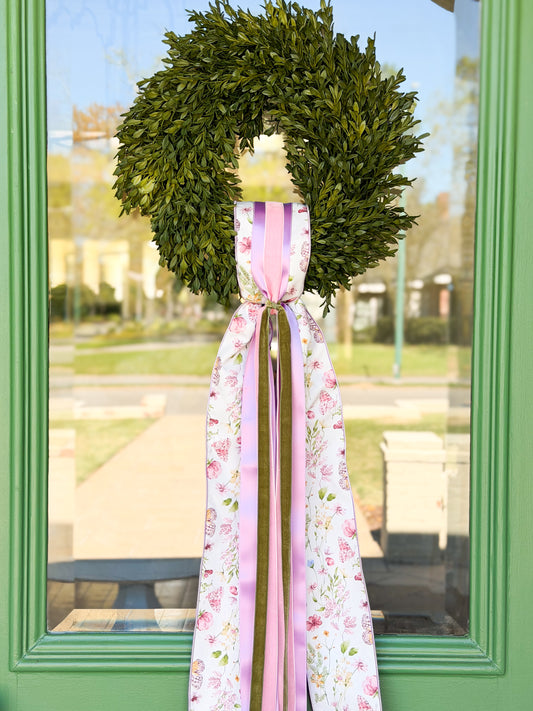 Blush Meadow Garden Tea Leaf Wreath & Sash