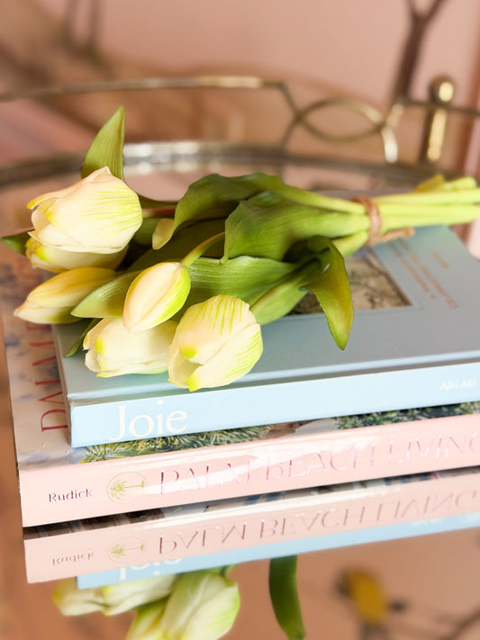 11.75” Real Touch White Tulips