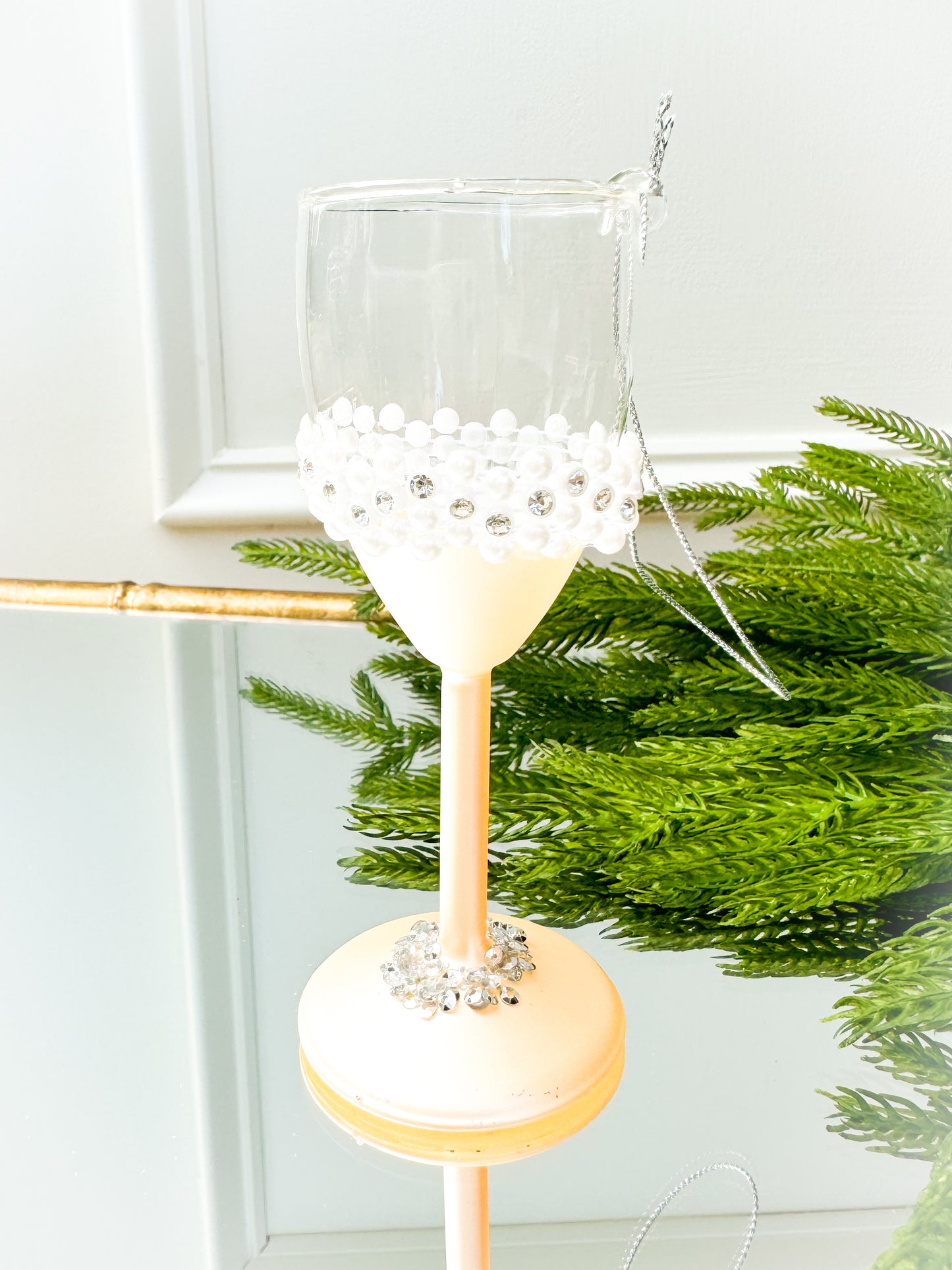 Pearl Wine Glass Ornament