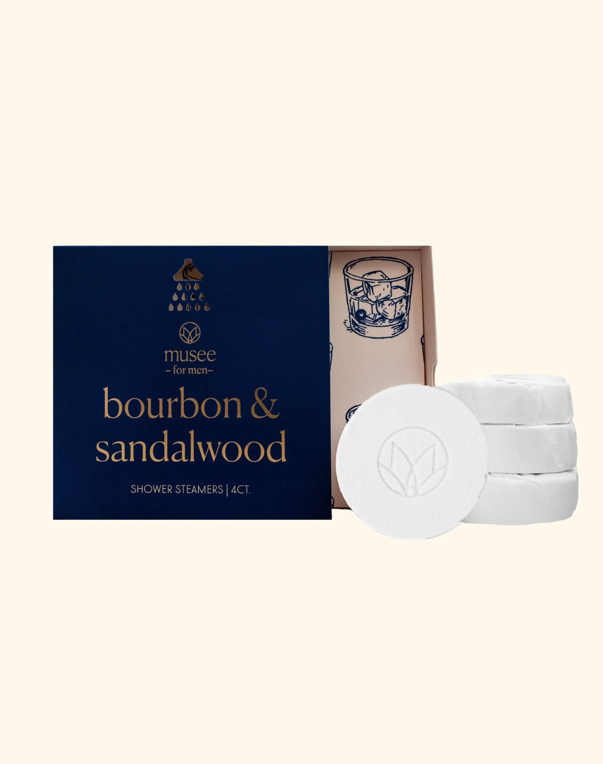 musee for men Bourbon & Sandalwood Shower Steamers-4ct.