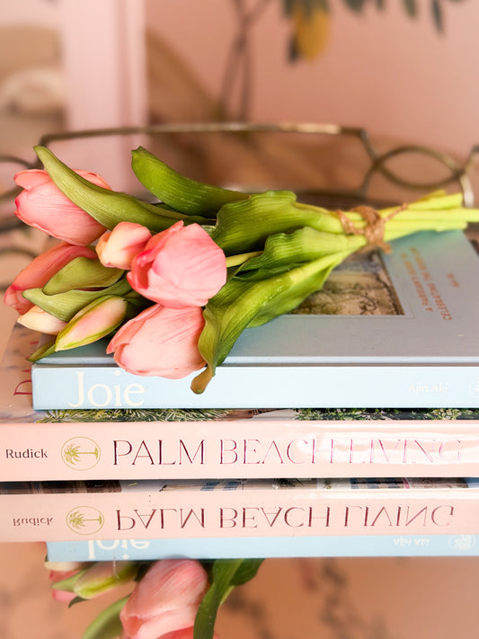 11.75” Real Touch Pink Tulips