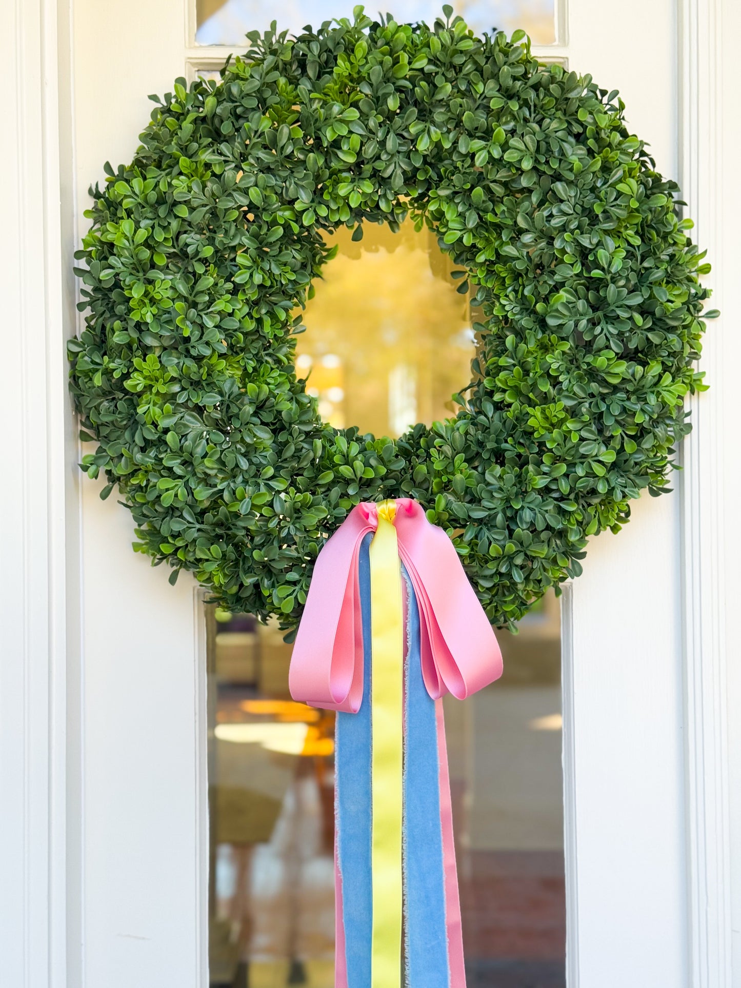 Blissful Bow Boxwood Wreath