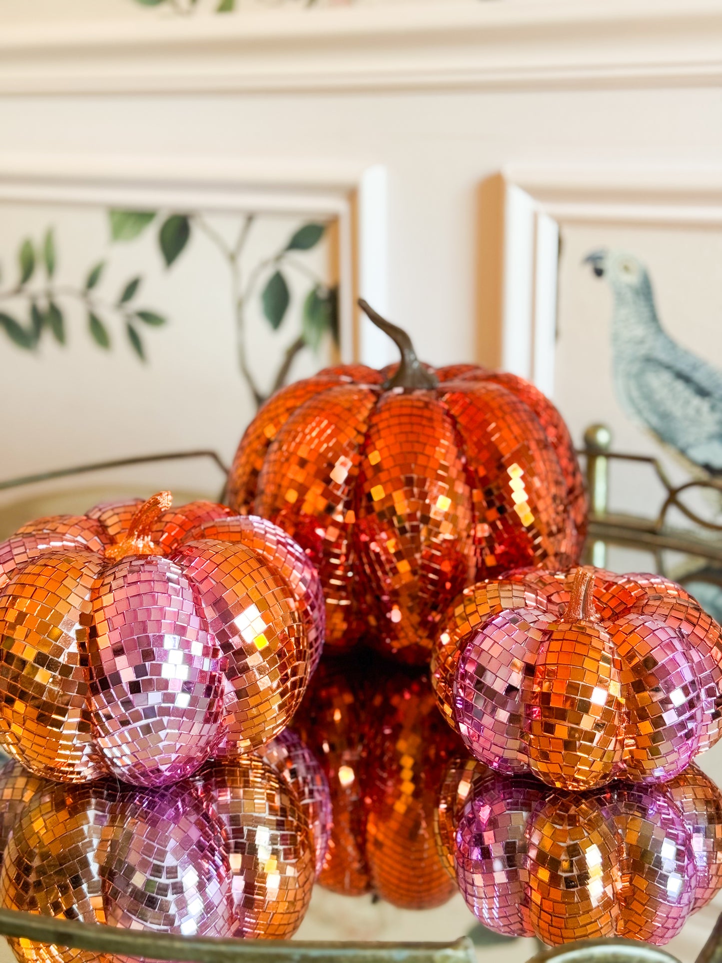Set Of Two Disco Harvest Pumpkins