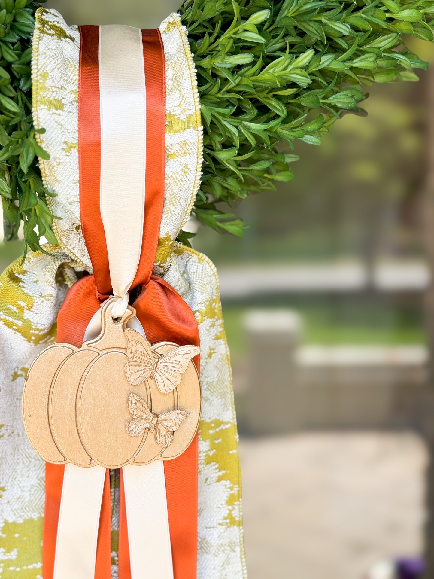 Le Papillon Pumpkin Wreath And Sash