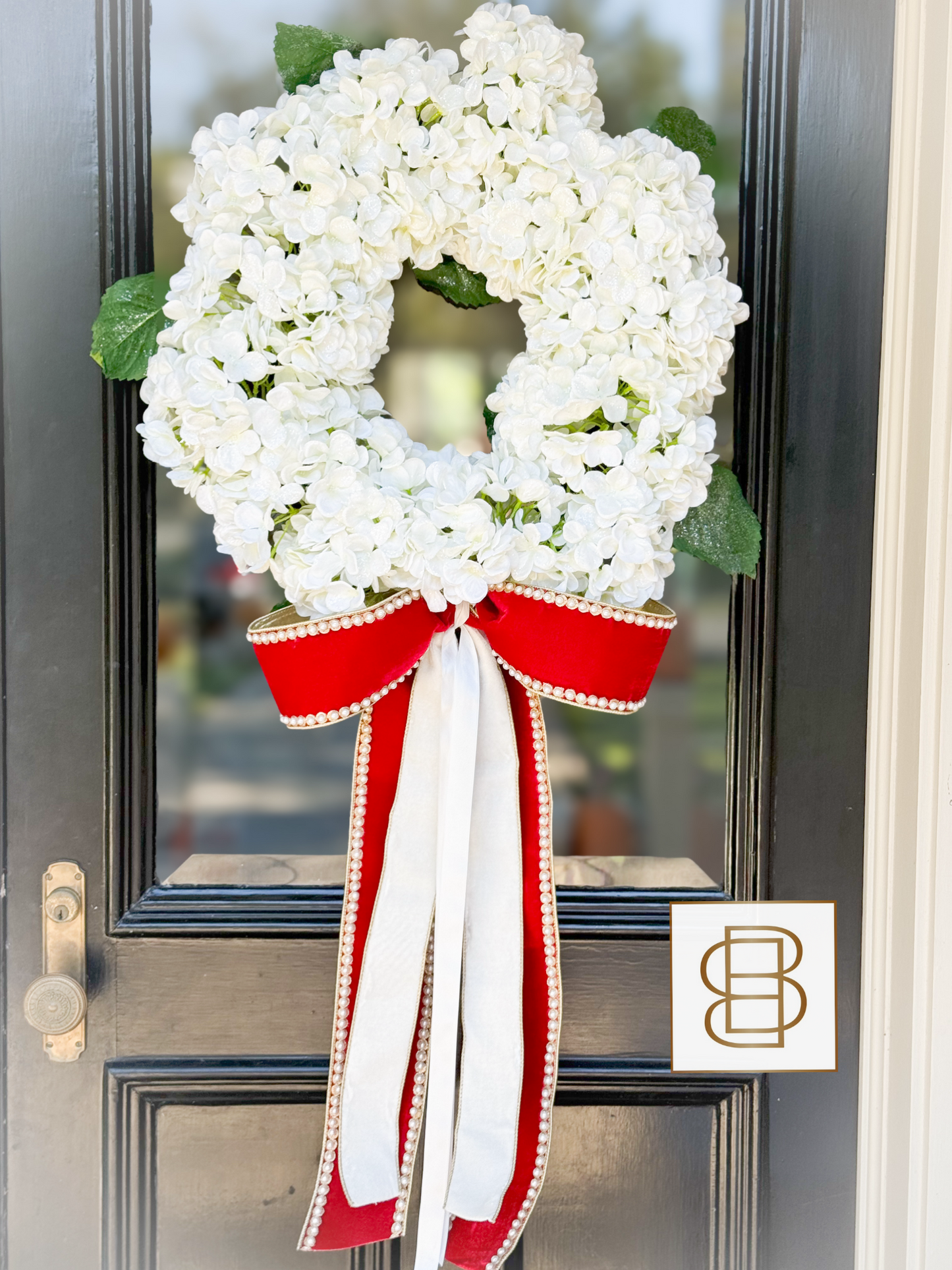 The Holiday Hydrangea Wreath And Bow