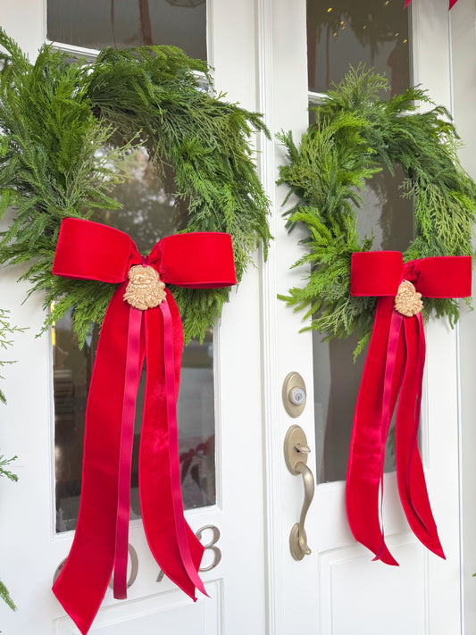 Classic Red Velvet Christmas Bow