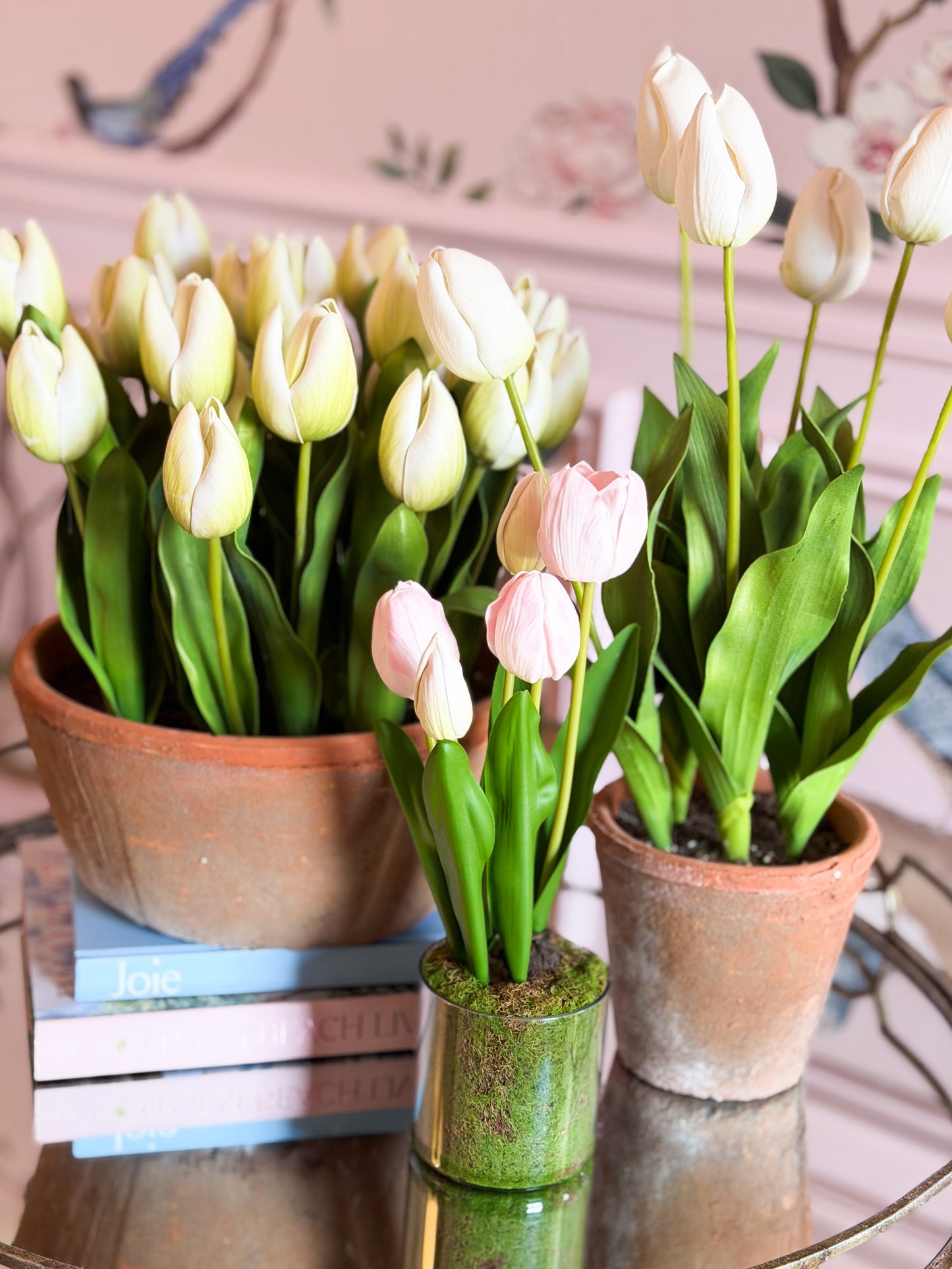 Tall Cream Dutch Tulip Pot-23”