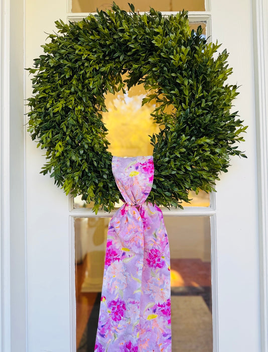 linen watercolor peonies sash, pink lavender