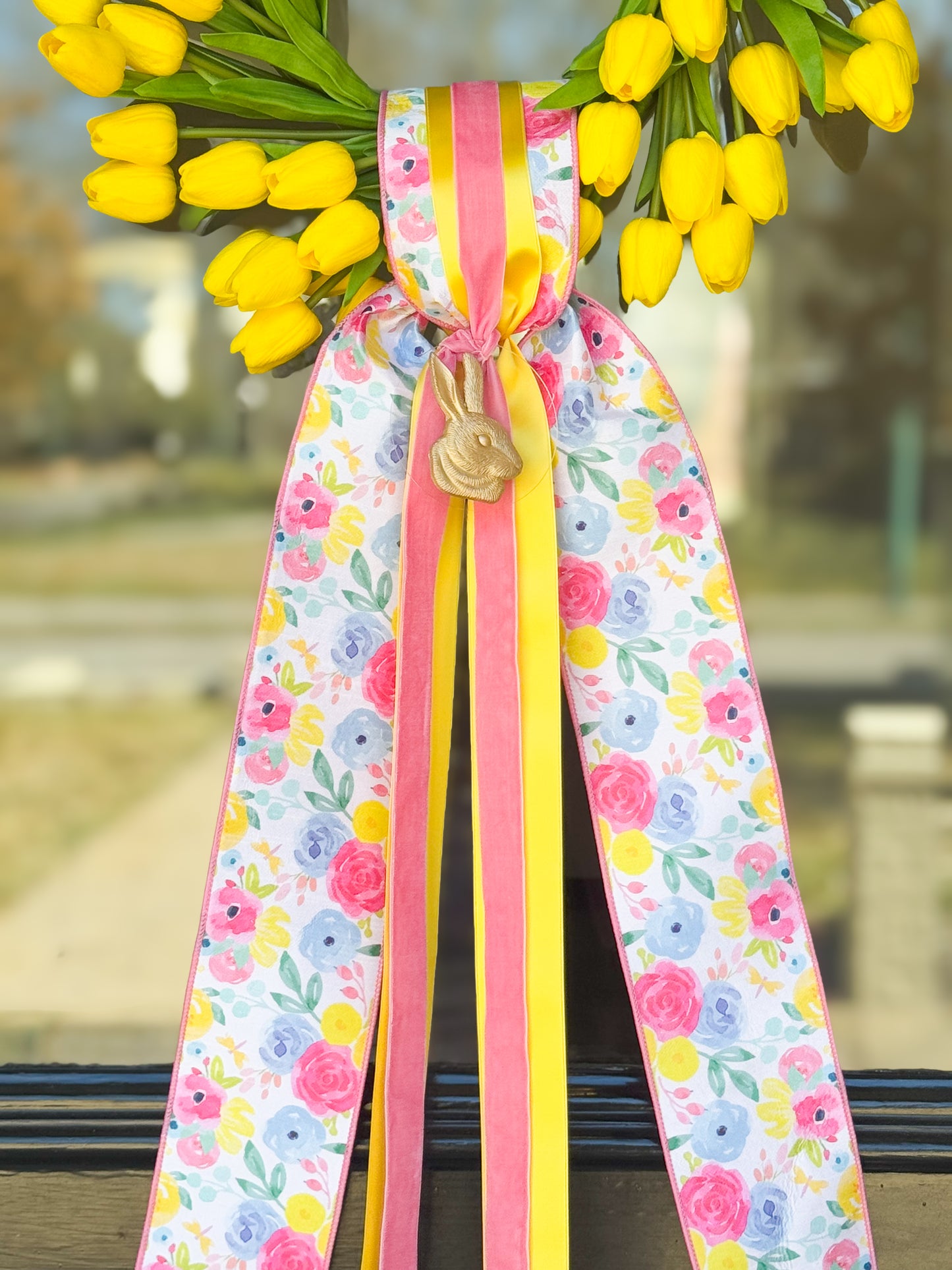 Cottontail Tulip Wreath And Sash