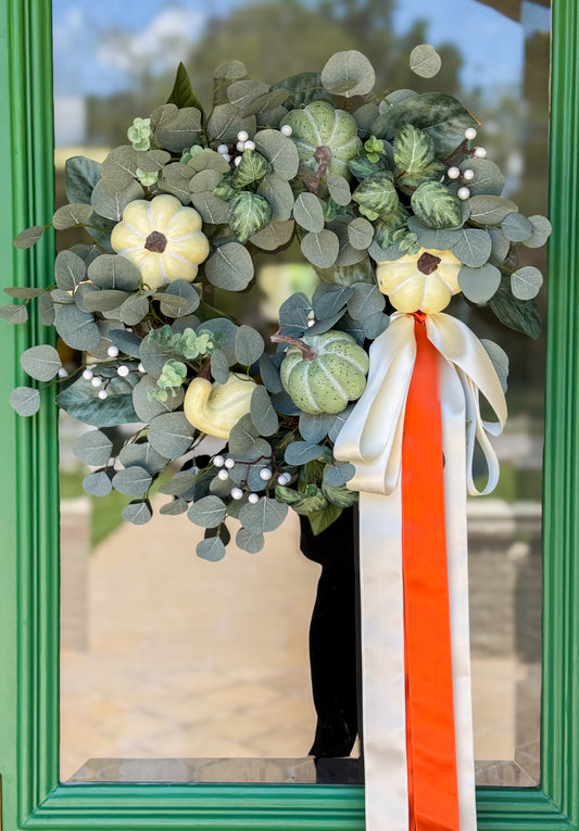 Harvest Grove Pumpkin & Eucalyptus Wreath