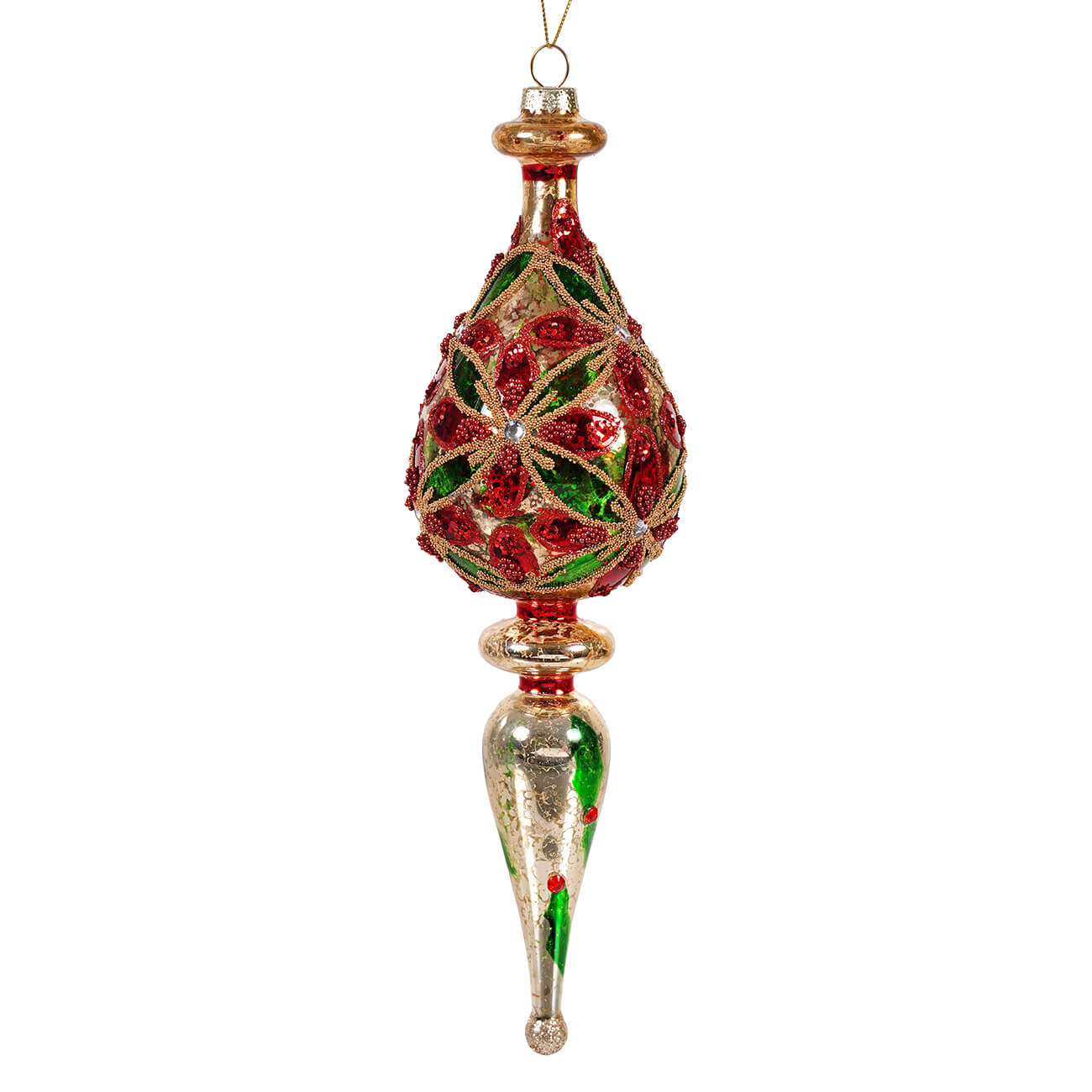 10” Glass Elegant Finial Ornament 2/ast.