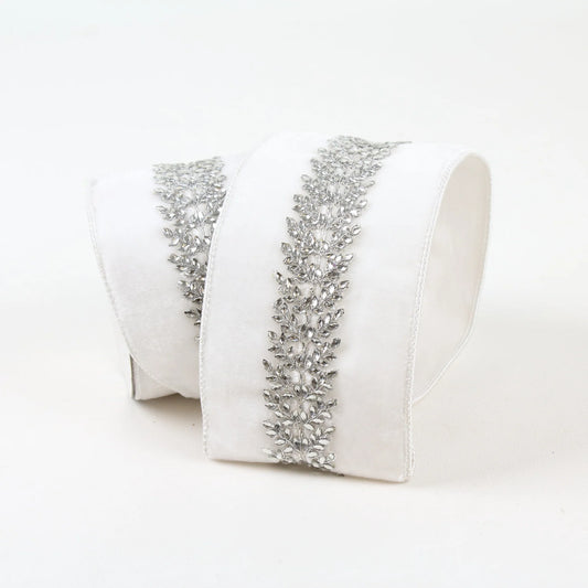 White Royal Vine Velvet