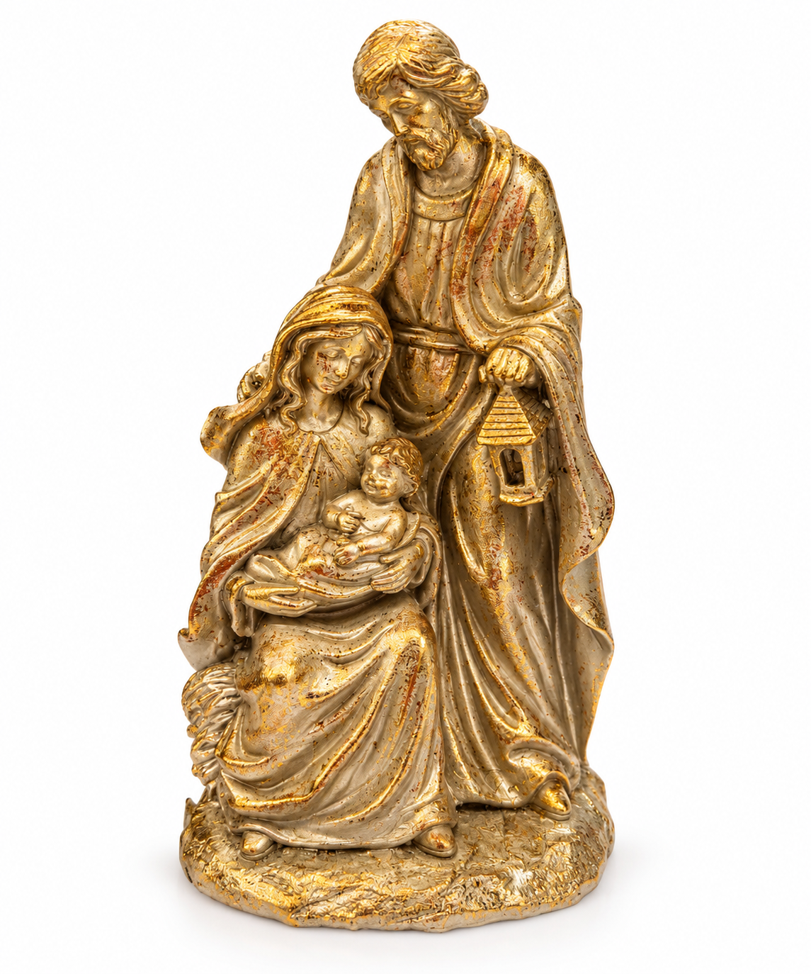 Gilded Holy Family Nativity 8.5”