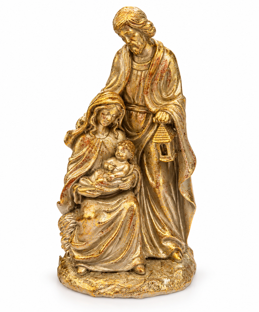 Gilded Holy Family Nativity 8.5”