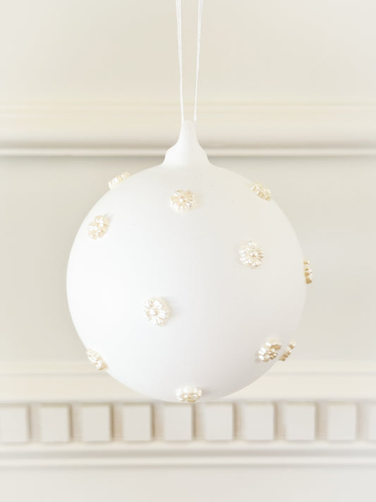 Set of Five Pearl Bloom Ornaments