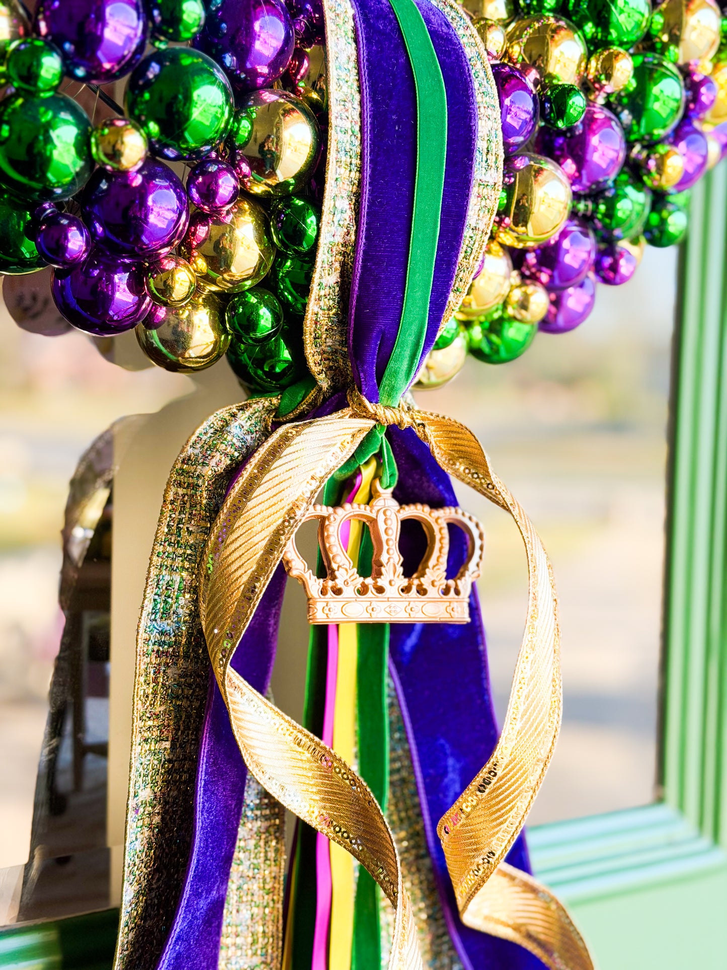 Les Trois Hues Mardi Gras Wreath