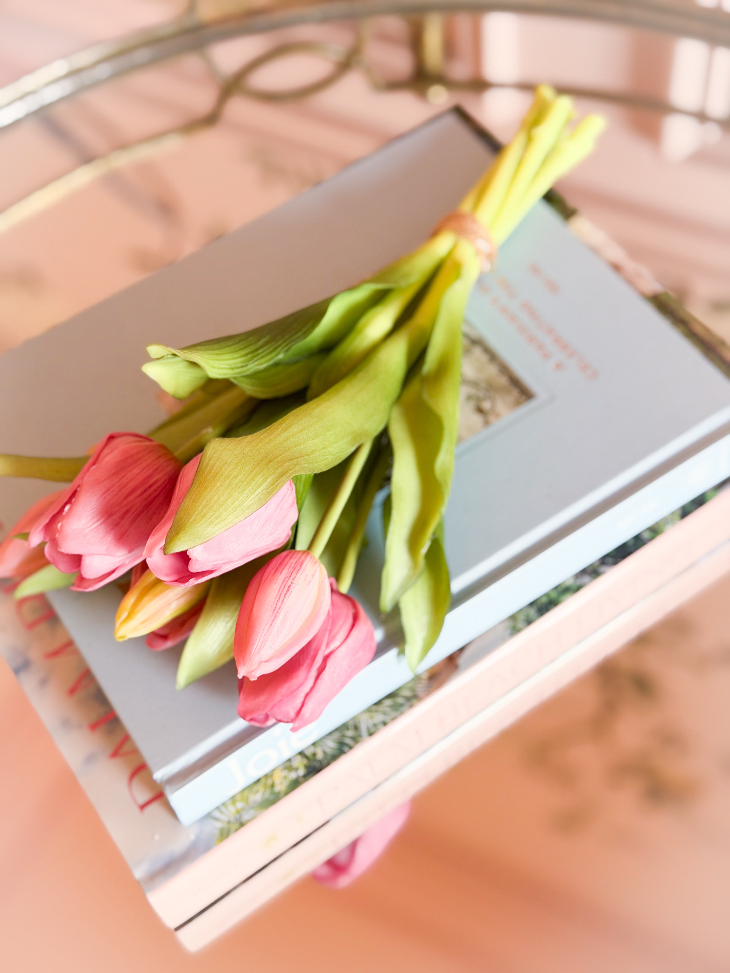 11.75” Real Touch Lavender Tulips – Blanc Box