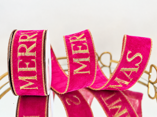 Merry Christmas Ribbon Pink