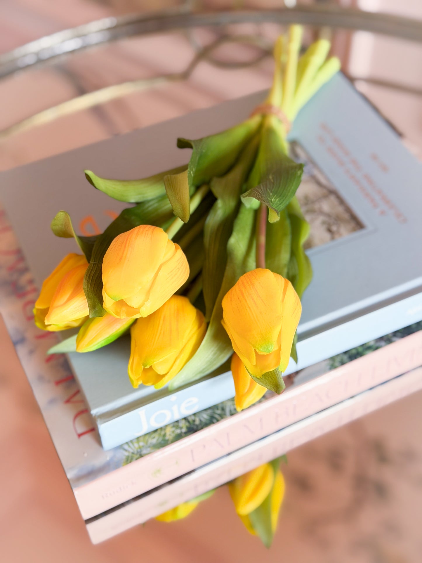 11.75” Real Touch Yellow Tulips