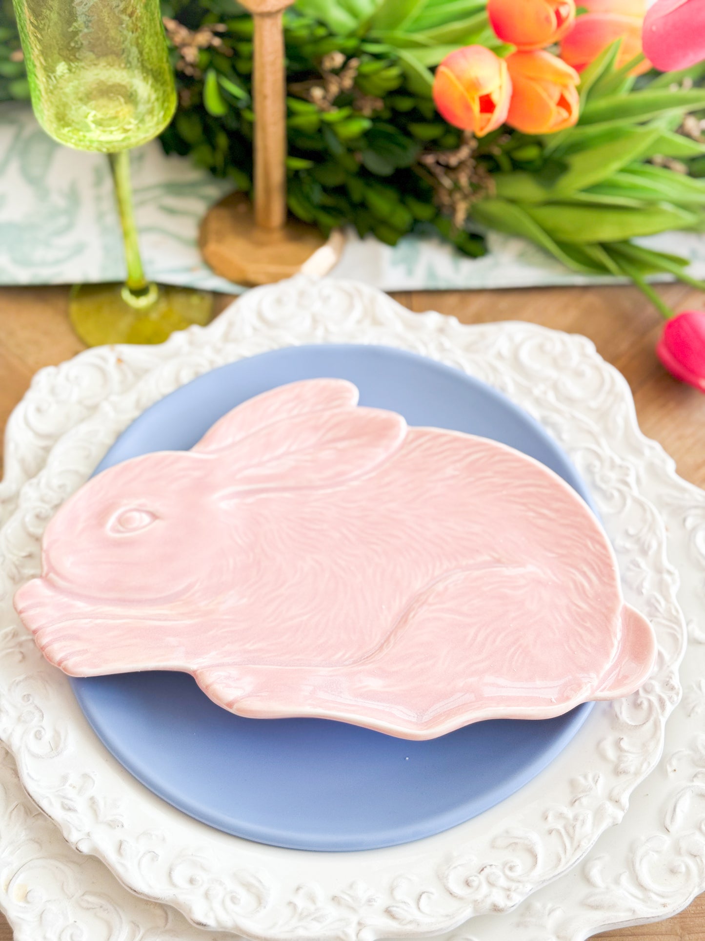 Set Of Four Bunny Plates