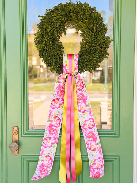 Pink Veranda Garden Wreath & Sash