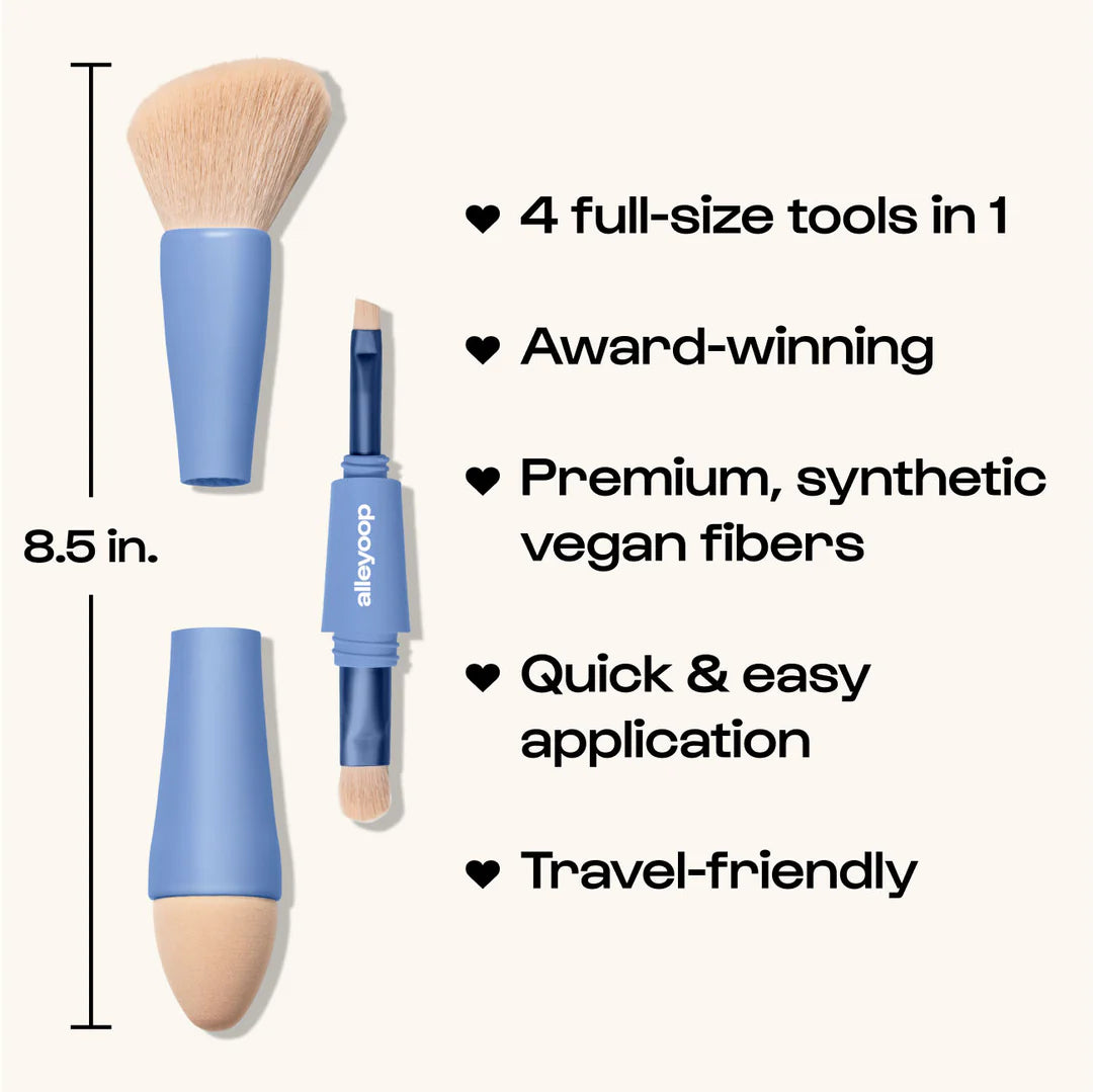 ALLEYOOP Multi-Tasker 4-in-1 Makeup Brush set