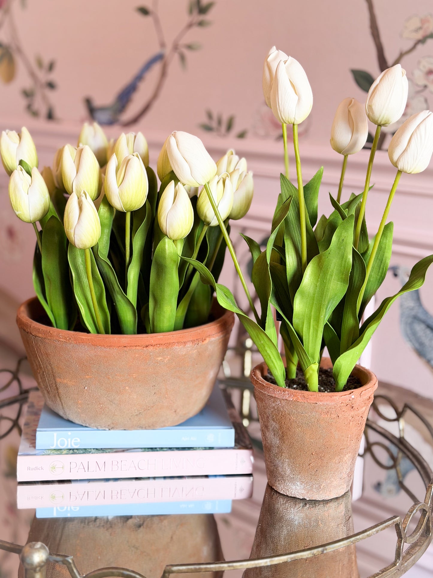 Tall Cream Dutch Tulip Pot-23”