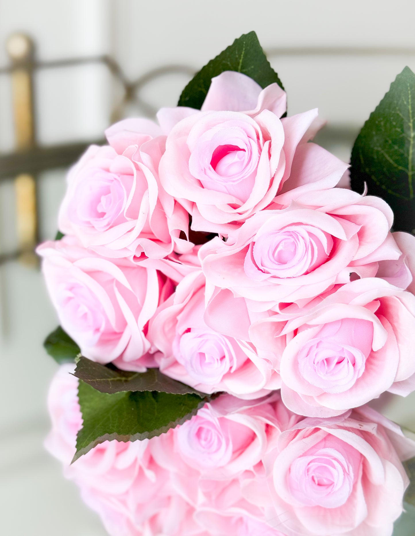 Rose Bouquet With Satin Ribbon And Card