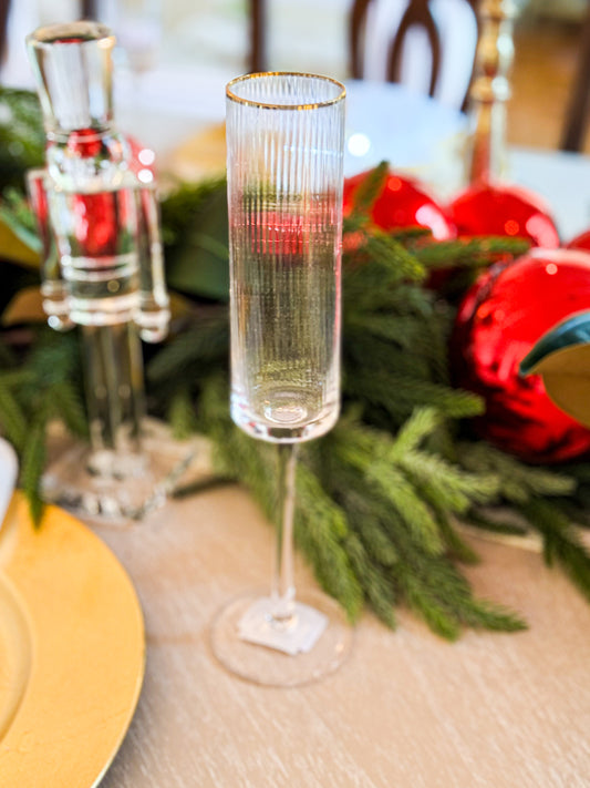 Gilded Lux Champagne Flutes (set of 4)