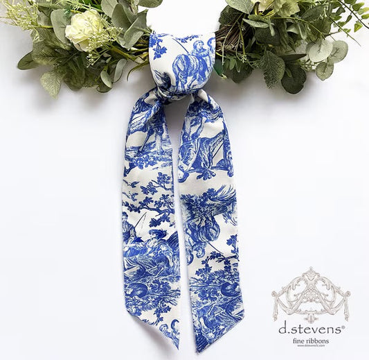 Canvas Toile Sash, Deep Blue White