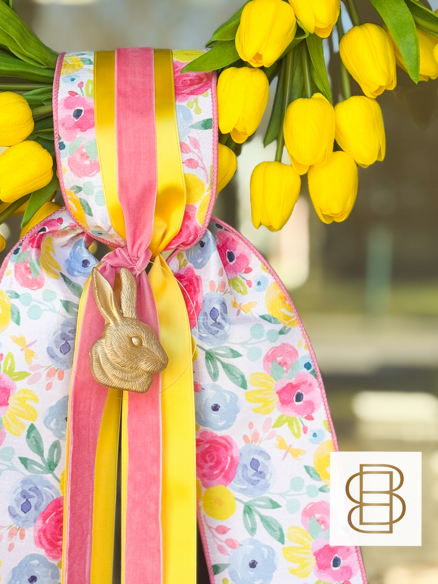 Cottontail Tulip Wreath And Sash