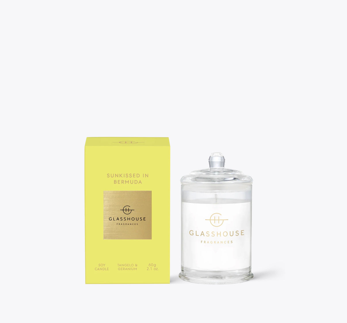 GLASSHOUSE Sunkissed in Bermuda Tangelo & Geranium Soy Candle 2.1 Oz
