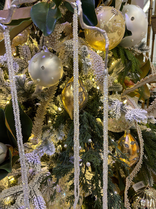 40” Crystal Teardrop Beaded Spray on Metallic Branch- Set of 3