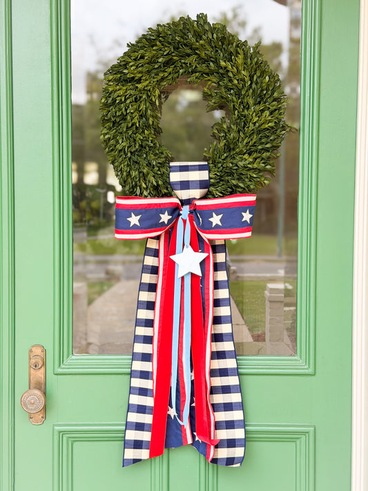 Liberty In Gingham Tea Leaf Wreath