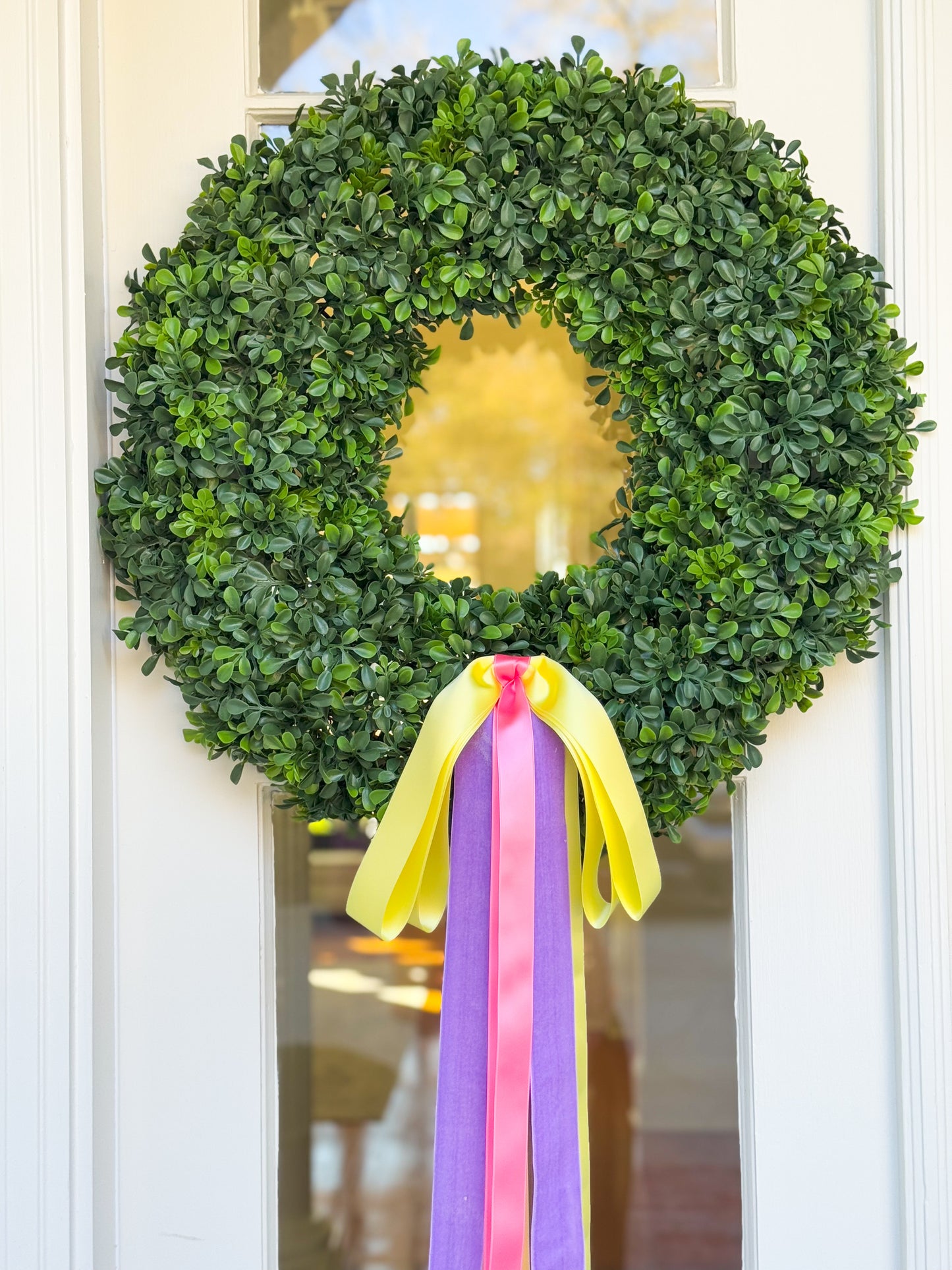 Blissful Bow Boxwood Wreath