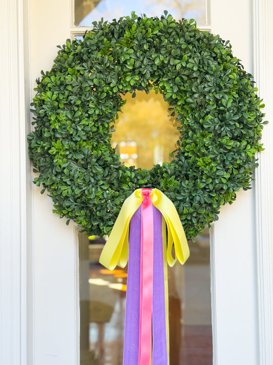 Blissful Bow Boxwood Wreath