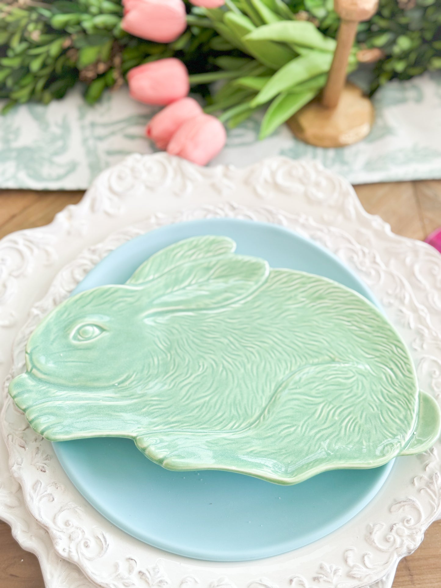 Set Of Four Bunny Plates