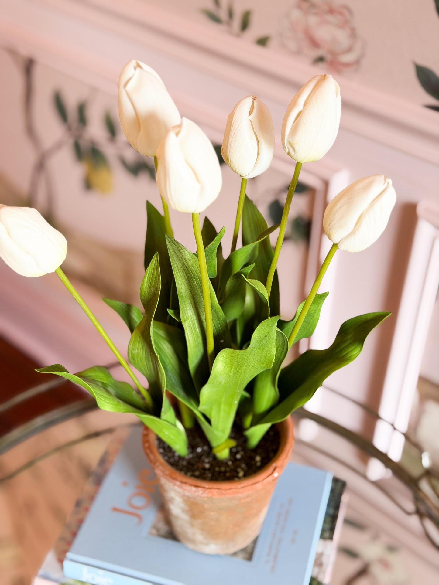 Tall Cream Dutch Tulip Pot-23”