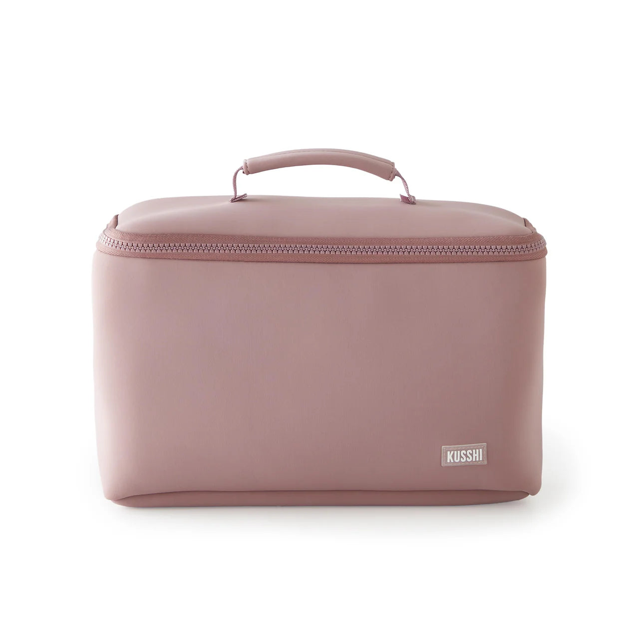 KUSSHI Neoprene Train Case- Large, Mauve/Grey